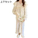 ネグリジェレース 長袖 小花柄 可愛い ガーゼ 綿 ルームワンピース 蝶?び ラウンドネック 部屋着 ワンピースパジャマ 寝巻き 吸汗 通気 吸湿 コンフォート...