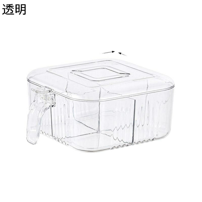 　　　 ◆◇◆人気の秘密◆◇◆ 【寸法】16.5*14.2*7cm 【調味料入れ】透過性のあるデザインにより、コンテンツを明確に表示できます。蓋と瓶体を組み合わせて、香料の新鮮さ、防塵、防湿を維持し、香料がほこりや他の汚れで汚れないようにして、香料の長期保存を維持します。 片手で開けることができる機能が魅力的です。キッチンで忙しく料理を作っているときに、片手で操作できるのは非常に便利です。また、蓋の固定がしっかりしており、倒れても調味料がこぼれにくいです。 【個別収納できるスプーン付き】四つの調味料入れ箇所、四つのスプーンが付きです。スプーンが真ん中にある単独の格に個別収納できます。スプーンが調味料に埋もれず衛生的です。 【インテリアに良い】食卓に置いても、テーブルコーディネートに役?てられるでしょう。 　　　◆◇◆注意事項◆◇◆ご覧のモニターの環境、撮影環境により実物と色味が異なって見える場合がございます。湿った状態で他のものと擦り合わせると色が移る恐れがあります。濃色品の洗濯時は、白色、淡色と分けて洗ってください。説明 ??いらっしゃいませ〜?? ???「商品紹介」??? ?食品グレード、健康で環境に優しい素材を採用しています。 ?ユニークで美しい外観、 見た目もとても美しく、キッチンやダイニングテーブルとの相性も抜群です。 ?砂糖、香辛料、塩などさまざまな食材を保存・収納できます。 ?調味料ボトルとして様々なスパイスを保存できます。例えば、塩・コショウ・砂糖・胡椒・ソルト・七味・香辛料などにキッチン、ダイニングルーム、バーベキューグリル、レストランなどに適しています。 ?シンプルなデザインながらパッキン付きで密閉してくれて湿気を防ぎ、塩や砂糖など中の調味料が固まりにくい調味料入れの容器です。防水、防油、防湿、防塵で、塩や砂糖などの調味料が固まらないように密閉されています。 ???「ご注意」??? 暖かいヒント： 1. 手動測定のため、わずかな測定の逸脱を許可してください。 2. ディスプレイと照明効果が異なるため、アイテムの実際の色は、写真に表示される色とわずかに異なる場合があります。