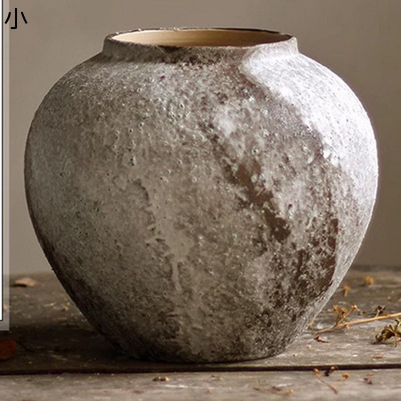 花びん フラワーポット花器 ビンテージ調 ヴィンテージ 復古 石感 ナチュラル 自然風 シンプル花器 花瓶 陶器花瓶 セラミックス花器 生け花用花器 ドライフラワー用花器 創意装飾 家飾りアイテム リビングルーム