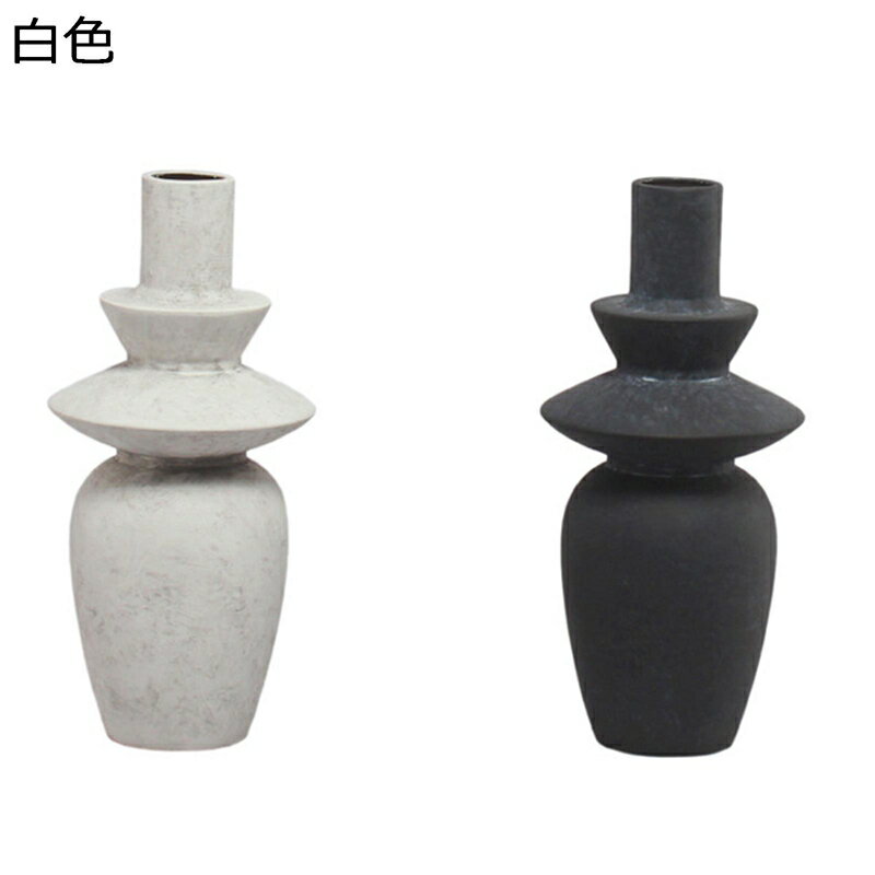 花瓶 一輪挿し 黒 白 シンプル花器 おしゃれ花器 陶器花器 置物 セラミック花器 ドライフラワ用花器 フラワーアレンジメント用花器 創意装飾 家飾りアイテム テーブル装飾 寝室装飾 結婚式プレゼント