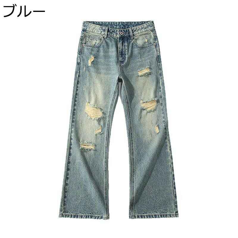 メンズ 長ズボン Gパン デニムパンツ ダメージジーンズ 大きいサイズ ストレートパンツ ファッション カジュアル ストリート 通気性 耐摩耗 オールシーズン 通学 ハイキング デイリー 散歩