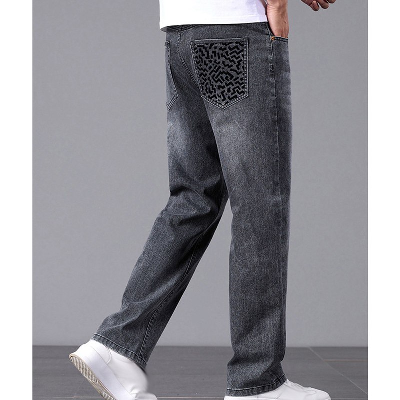 デニムパンツ ジーパン ワイド ロングパンツ メンズ カジュアル 大人 男子 ボトムス 大きいサイズ ゆったり ストレッチ へやぎ 厚い 立体裁断 ストリート系 カッコイイ 春夏秋冬 バイクパンツ