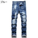 ジーンズ ダメージ加工 メンズ デニムパンツ スキニー スリム パンク系 ロングパンツ ストリート系 カッコイイ 春夏秋 ボトムス オートバイ 大人 男子 ストレッチ 快適 ファッション 個性(4)