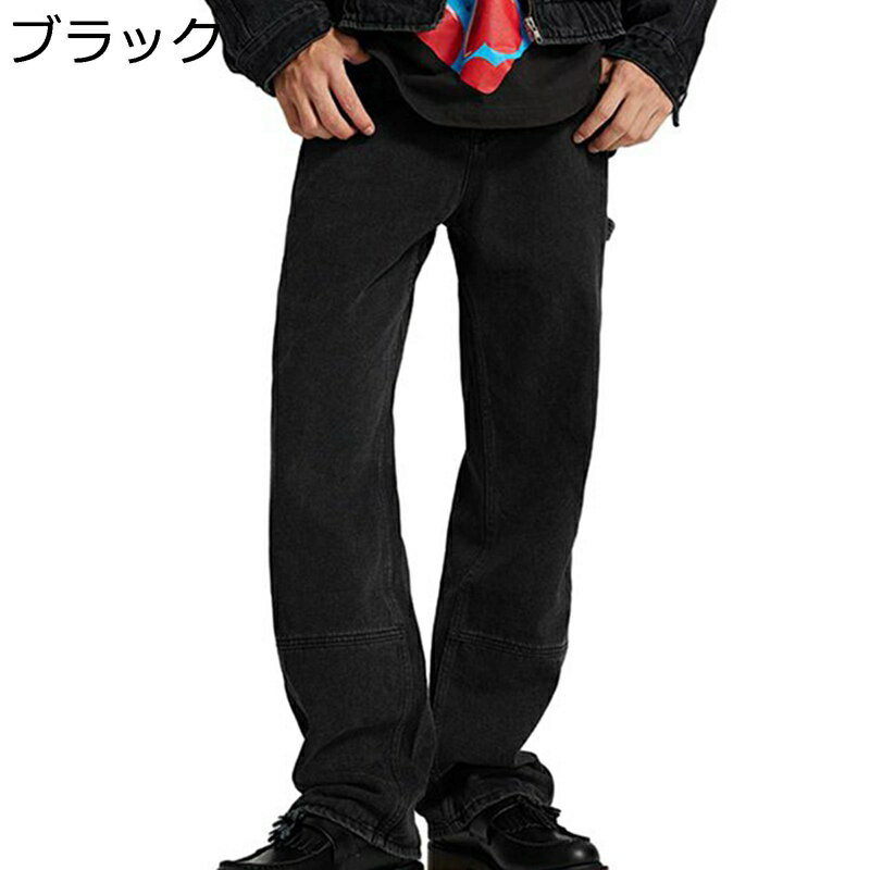 メンズ 長ズボン ワイド S-3XL デニムパンツ ジーパン ジーンズ カーゴパンツ 切り...