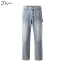 原宿系 デニムパンツ ロングパンツ メンズ ジーパン ヒップホップ アメカジ ブリーチ加工 ストリート 個性 ビンテージ hip hop ストレート ジーンズ 四季使用 Gパン 軽い カーゴパンツ ルーズ ジュニア