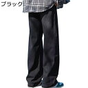 メンズ デニムパンツ 薄い ワイドパンツ ビッグシルエット バギーパンツ ウェストゴム ロングパンツ アメカジ 原宿系 韓国 ウォッシュ加工 ストリート系 ジーンズ gパン 春夏秋着 おしゃれ 軽い ストレート 日常