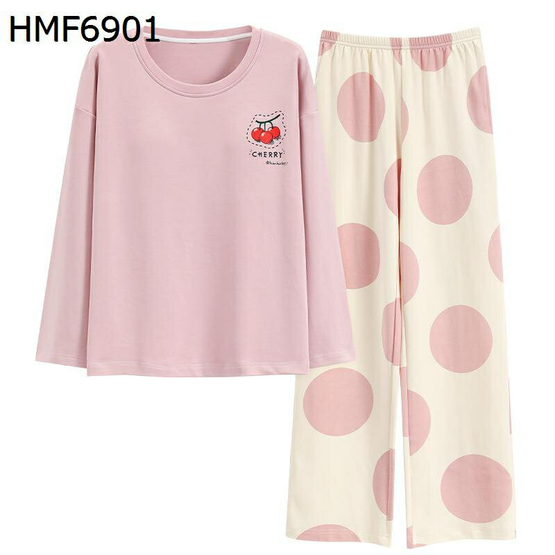 楽天parte1長袖 Tシャツ レディース パジャマ 綿 ルームウェアセット ラウンドネック プルオーバープル 上下セット トレーナー 胸パッド入り 快適 吸汗 通気 ゆったり 便利服 安眠 春秋 部屋着 外出着 リラックス