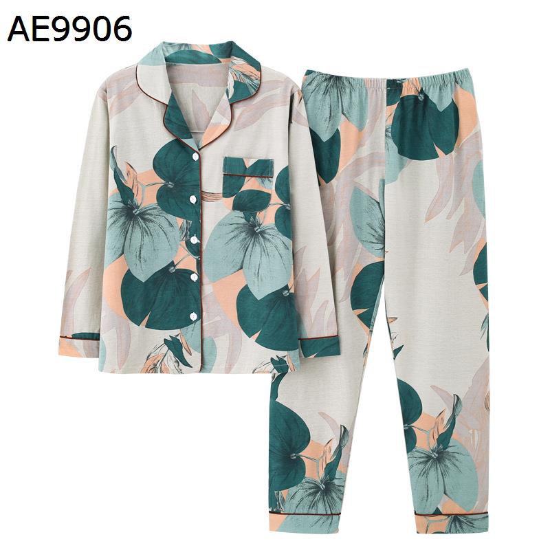 パジャマ 花柄 綿100% レディース 寝巻き 上下セット M-3XL ルームウェア 前開き 長袖 カジュアル 大きいサイズ 快適 吸汗 通気 ゆったり 便利服 寝やすい ロングシーズン 母の日 プレゼント