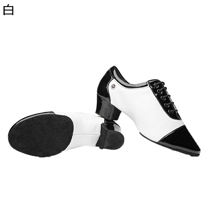 ダンスシューズ 社交ダンスシューズ ラテンシューズ レザー ジャズ靴 メンズ パッチワーク スエードソ..