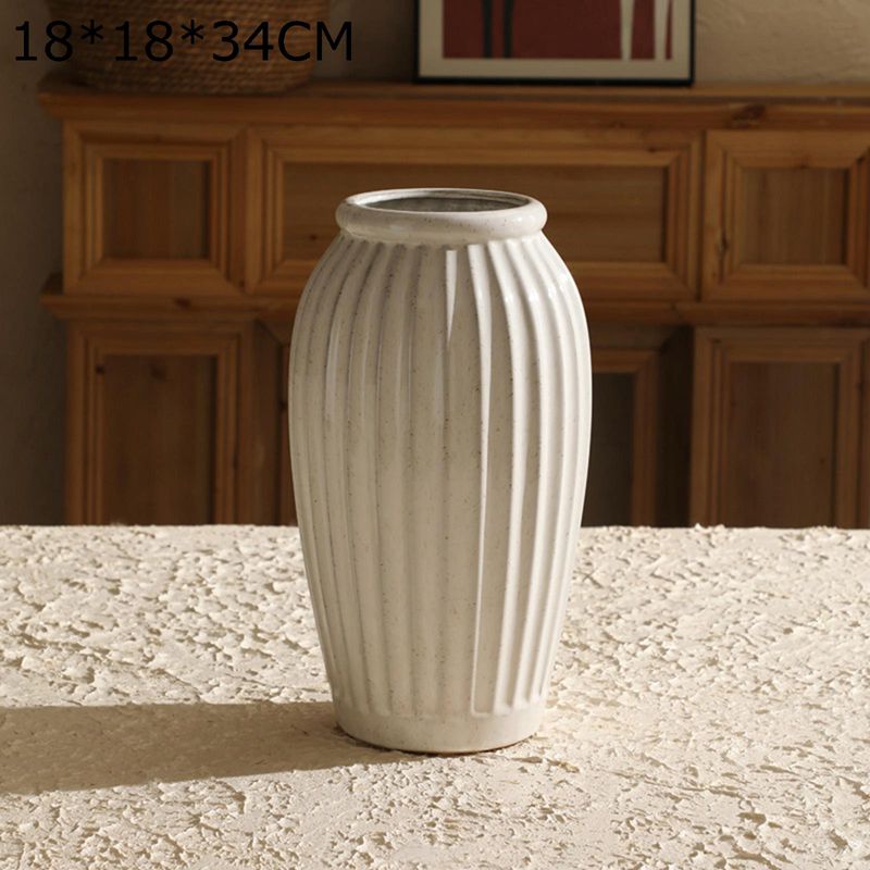 花瓶 広口 ベージュ 小さめ花器 花器 陶器花器 セラミック花器 生け花用花器 ベーシック ドライフラワー用花器 インテリア小物 装飾家の装飾 リビングルーム オフィスホーム装飾 母の日ギフト