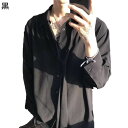 シャツ メンズ カッターシャツ ロングスリーブ 襟付き シャツジャケット ハンサム スタリッシュ 体型カバー 軽い履き心地 吸汗 速乾 透気性 純色 無地 春 ...