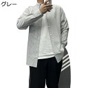 長袖シャツ カジュアルシャツ メンズ ストライプ 春夏秋用 シャツジャケット 折り襟 シンプル シャツアウター 薄い 軽量 速乾吸汗 通気 合わせやすい ワイド 形態安定 通勤 旅行 キャンプ