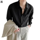 長袖シャツ カジュアルシャツ メンズ 春夏秋用 シャツジャケット 折り襟 純色 シャツアウター 薄い 軽い 速乾吸汗 通気性いい コーディネート 体型カバー 形...
