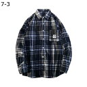チェックシャツ メンズシャツ 開襟 長袖シャツ M-4XL カジュアル ヴィンテージ ゆったり きいサイズ 通年 ボタンダウンシャツ 形態安定 速乾 透湿 通気性 体型カバー 韓国風 ファッション 日常着