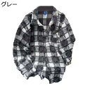 長袖シャツ チェック柄 シャツジャケット メンズ 開襟シャツ トップス 春秋服 ボタンダウン 柔らかい 速乾 透湿 通気性 ビッグシルエット アメカジ ハンサム ゆったり カジュアル 学生 大人 通勤