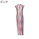 ワンピースドレス レディース チャイナ服 チャイナドレス ノースリーブ 縞柄 プリント マキシ丈 エスニックファッション エレガンス ヴィンテージ 改良チーパオ 春夏 写真 披露宴 宴会 日常