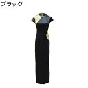 チャイナドレス レディース ワンピースドレス フォーマルドレス チャイナ服 ロング丈 花柄 プリント スリット パッチワーク エレガンス チャイナ風 舞台衣装 ...