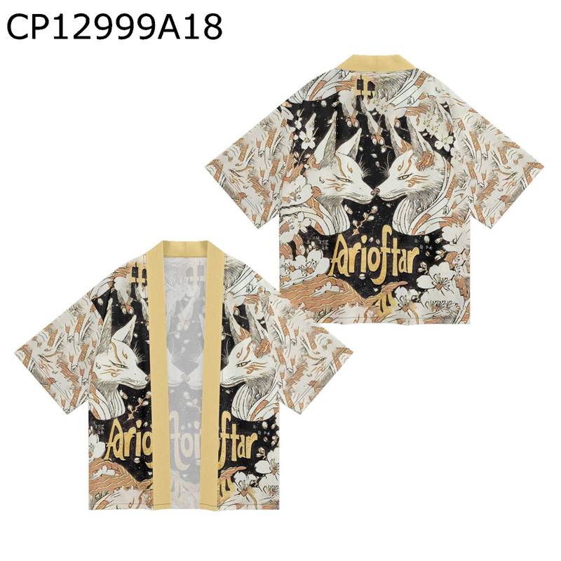 和式パーカー メンズ 狐 キツネ 夏服 カーディガン 薄手 開襟シャツ 着物 和風アウター 七分袖 涼しい 通気性 早乾き BIGシルエット 冷房対策 日焼け止め カジュアル 夏 形態安定 ビーチ 普段着 祭り