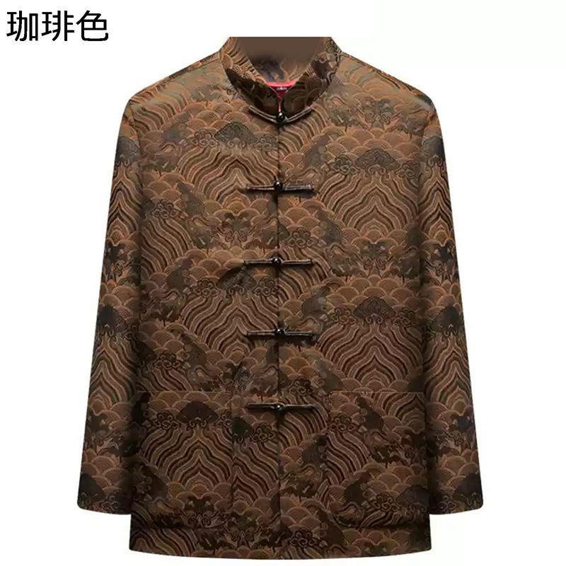 唐装 漢服 メンズ チャイナシャツ 長袖 裏起毛 チャイナ風 大きいサイズ ファッション カジュアル プリント チャイナボタン 通気性 上着 紳士服 ビジネス 春秋冬 父の日 お出掛け 祭り