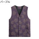 ベスト 前開き レディース シニア vネック チョッキ ジレ 花柄 袖なし ジャケット 肌寒い 大きいサイズ 重ね着 レイヤード お洒落 春秋 普段着 介護服 ...
