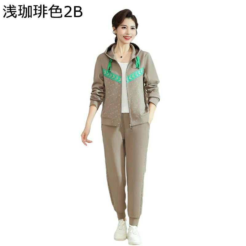 ジャージ 上下セット 中高年 シニア レディース フードパーカー ジップ ルームウェア 部屋着 ロングパンツ 大きいサイズ 通気 伸縮性 60-80代 ベーシック 旅行 散歩 普段着 春秋服
