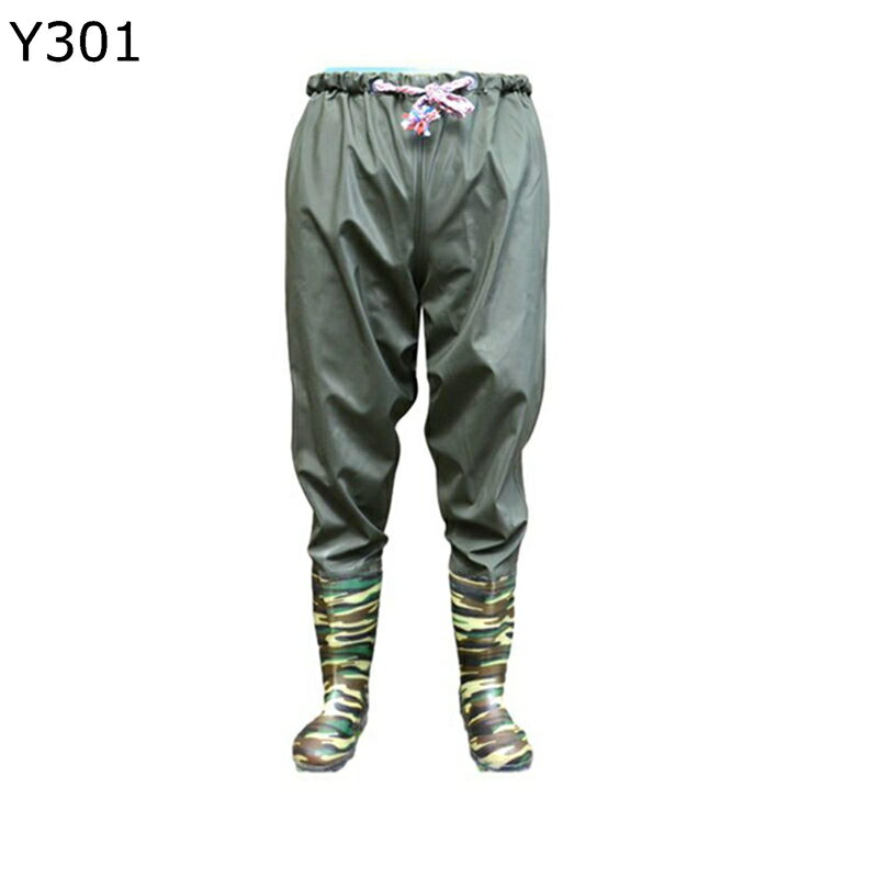 PVC ウェストウェーダー 胴長靴 胴付き ルアー釣り 水陸両用スーツ ロングレインブーツ 迷彩柄 作業靴 ..