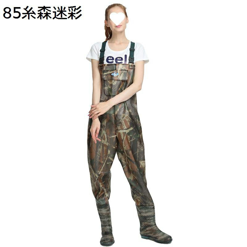 フィッシングウェーダー 迷彩柄 チェストハイウェダー 防水ズボン ロングレインブーツ 防水つなぎ 厚手..