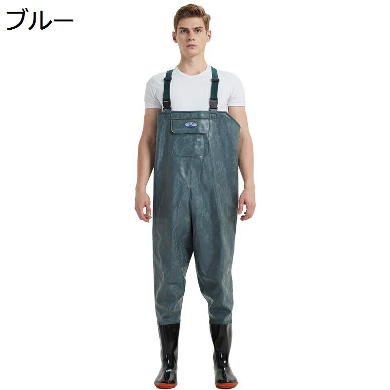 フィッシングウェーダー 迷彩柄 ウエーダーブーツ チェストハイ PVC長靴 レインブーツ 防水 厚手 厚底..