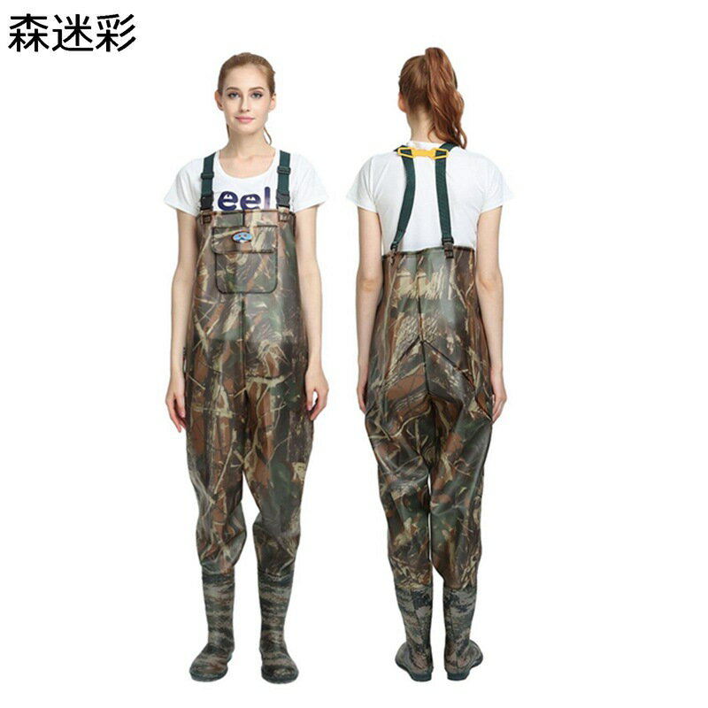 迷彩柄 フィッシングウェーダー ウエーダーブーツ チェストハイウェダー ウェーディングブーツ 防水つ..