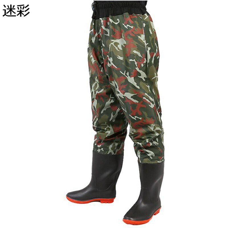 裏起毛 フィッシングウェーダー 迷彩柄 ウエーダーブーツ 胴付水中長靴 防寒 保温 厚手 冬 ズボン長靴 レインブーツ 強力防水 ラジアルソール 男女兼用 清掃 魚市場 水回り 土木 災害 鮎 雨 雪