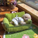 ペットソファー ペットベッド 犬小屋 猫 犬 フワフワ 取っ手付き 柔らか 顎のせ 背もたれ ふわふわ 快適 おしゃれ 可愛い ペット犬 ぐっすり眠る 清掃しやすい 防風防湿 四季通用(4)