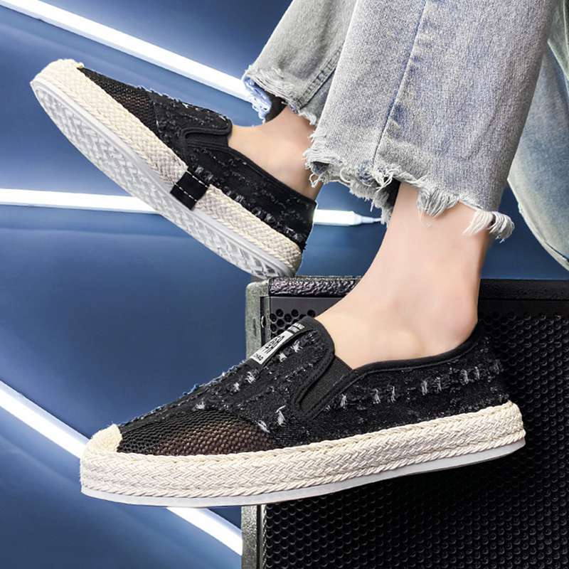 エスパシューズ エスパドリーユ メンズ 麻 デニム スリッポン 夏 ジュート 切り替え ローカット 蒸れない 防滑 衝撃吸収 エスニック ファッション フラット 履きやすい 通勤通学 アウトドア