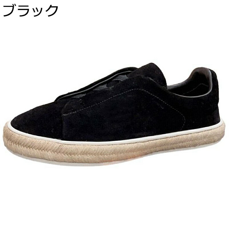 スニーカー エスパドリーユ メンズ 麻 スリッポン 夏用 本革 スエード ジュート巻き ローカット 涼しい 滑り止め 柔らかい エスニック ファッション フラッ...