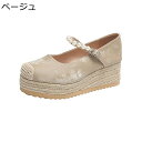 スリッポン レディース ジュート卷き サテン 亜麻 ウェッジ 5.5cmアップ エスパドリーユ サンダル ローカット 蒸れない 軽量 柔らかい 防滑 夏用 ママシューズ おしゃれ 履き心地いい 海辺 日常