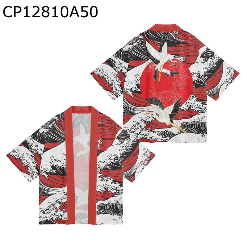 和式パーカー カーディガン アウター コート メンズ カジュアル パンダ刺?道袍マント 羽織り和風 夏服 ..