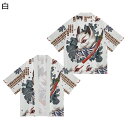 カーディガン メンズ レディース 狐 稲荷 夏服 和式パーカー 開襟シャツ 七分袖 和風 羽織 キツネ柄プリント オシャレ ゆったり 薄手 着物 花火大会/祭り/散歩/部屋着和服 紫外線対策 カジュアル