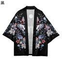 和式パーカー メンズ レディース 蛾柄 花柄 キノコ カーディガン 夏服 薄い 和風アウター 開襟シャツ 着物 7分袖 涼しい 通気性 早乾き BIGシルエット 冷房対策 日焼け防止 原宿系 形態安定 花見