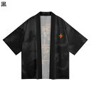 和柄カーディガン メンズ 和式パーカー ジーザス 名画柄プリント 羽織 夏服 七分袖 透気 早乾き 法被 半纏 ビッグシルエット サマーアウター 日式 着物 フ...