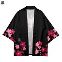 カーディガン メンズ レディース サクラ柄 桜 キツネ 和式パーカー 夏服 七分袖 和風 羽織 狐 稲荷 カジュアル 薄い ゆったり 着物 街着/カップル/温泉/花見 日除け ユニセックス オシャレ