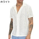 レースシャツ 彫り透かし 半袖 開襟 カーディガン カジュアル メンズ 花柄レース ビーチシャツ 男性用 ゆったり Vネック トップス 通気速乾 お肌に優しい ストリート 海 夏