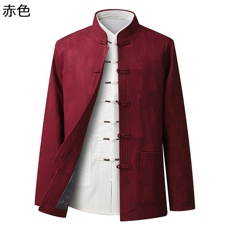 チャイナ服 ジャケット メンズ 通気性 薄手 耐久性 チャイナボタン 唐装 漢服 伝統服 チャイナ風 無地 大きいサイズ カジュアル ゆったり おしゃれ 武術シャツ 春秋 父の日 普段着 スポーツ