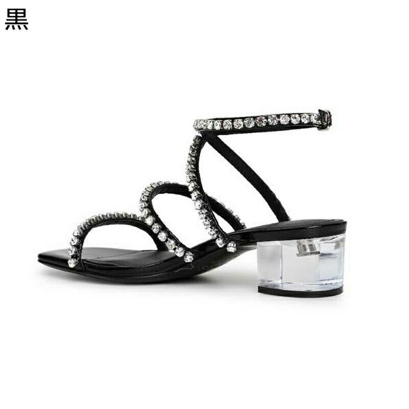 ビーチサンダル ビーサン 編み上げ ストラップサンダル パール 真珠 レディース スクエアヒール スクエアトゥ ミドルヒール 夏 ボヘミアン風 疲れない 超軽量 歩きやすい ファッション 通勤