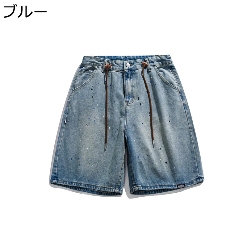 ショートパンツ デニムパンツ 紐付き Gパン メンズ 5分丈 半ずぼん ワイドパンツ デザイン性 チノパン 涼しい 春夏用 蒸れない スエット 軽量 快適 きれい 日系 レトロ 短め 男性 通勤
