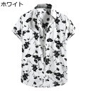 総柄プリント ハワイシャツア ロハシャツ プリントシャツ 半袖 花柄 前開き 夏服 メンズファッション 四季適用 原宿風 サーフ系 クール ファッション ゆったり 超軽量 彼氏 着こなし ギフト ビーチ 海水浴(4)