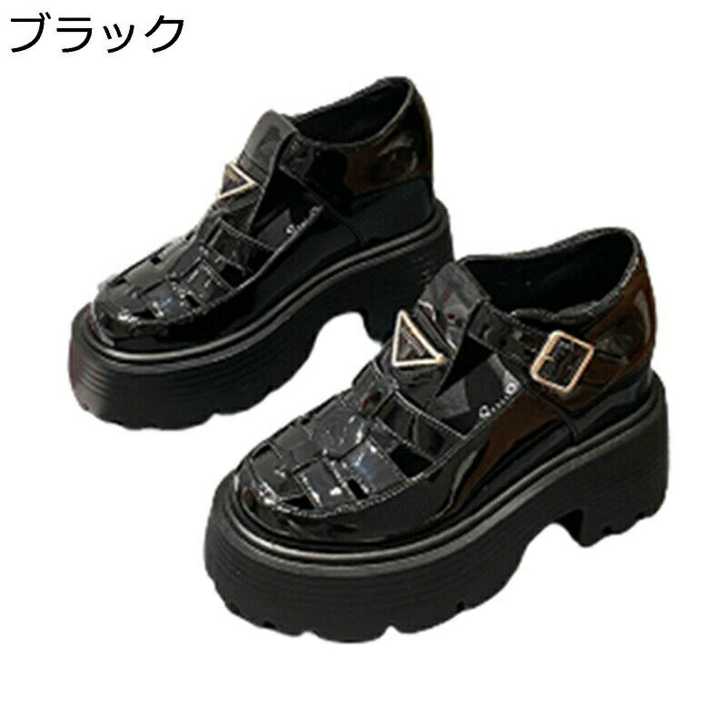 グラディエーターサンダル 厚底靴 レディース 身長UP インヒール 可愛い サマーサンダル 防滑 エナメル 軽量 ウォーキングシューズ 疲れない バックル シン...