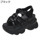 厚底 レディース サマーサンダル スポーツサンダル 9cm身長アップ 編み込み 夏靴 ウォーキングシューズ ベルクロ ウェッジ 滑りにくい 疲れない 通気性 軽量 エレガント 細身 散歩 室外 室内適用