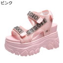 サンダル 厚底 レディース 身長UP 可愛い スポーツサンダル 10cm ベルクロ 通気性 滑りにくい 軽量 ウォーキングシューズ サマー 屈曲性 フィット感 きれい 旅行 トラベル 通学 オフィス 夏用