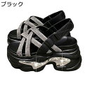 厚底靴 レディース サマーサンダル スポーツサンダル 身長UP クロスストラップ 9cm プラットフォーム 夏靴 ウォーキング 運動靴 防滑 軽い 防水 疲れにくい 軽量 シンプル 美脚 ビーチ 海 水遊び