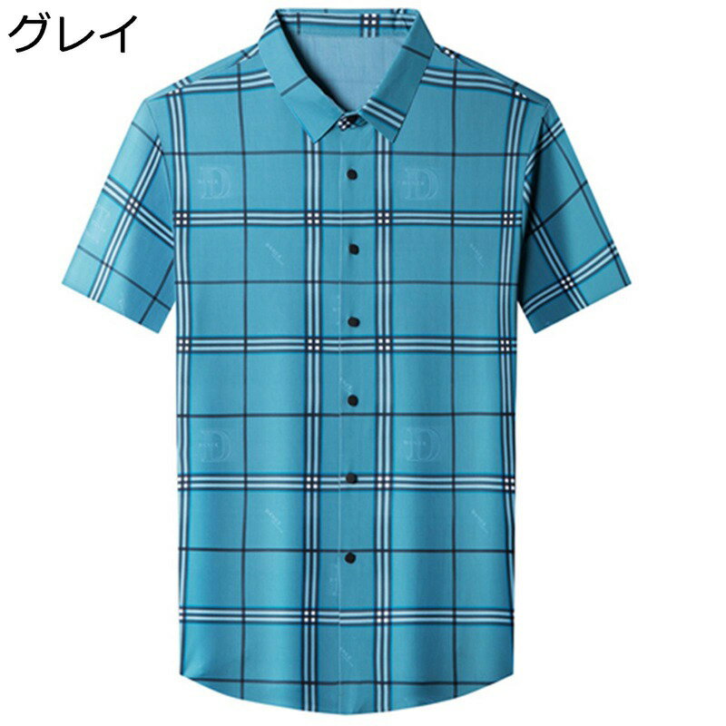 チェックシャツ 半袖シャツ メンズ カジュアルシャツ 青年 通気性 薄い フィット ベーシック オシャレ 前開き ボタン ファッション ゆったり 通勤 着回し 職場 夏 着心地良い かっこいい