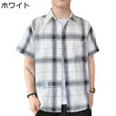 チェックシャツ 半袖シャツ 男性用 薄い 耐摩耗 通気性 吸汗速乾 カジュアル フィット ゆったり オシャレ チェック柄 プリント ヴィンテージ おおきいサイズ...